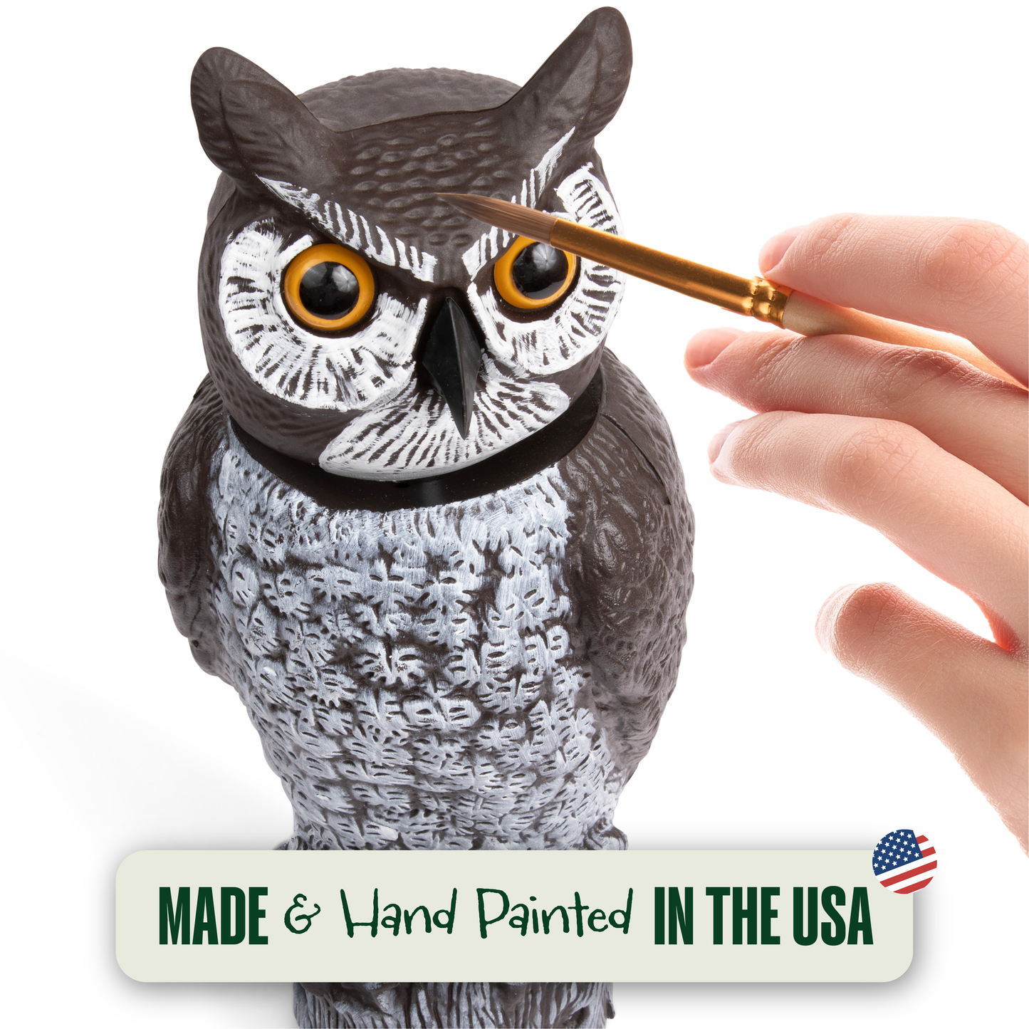 Scare Owls Combo Bundle, 2-Pack, Rotating Head & Great Horned Natural Enemy Scarecrow Kit