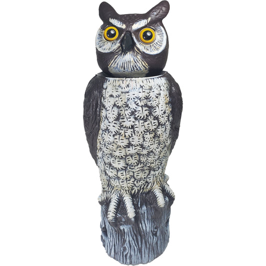 Dalen Tiger Owl 18in Solar Motion Owl Decoy with Motion-Sensing Rotating Head