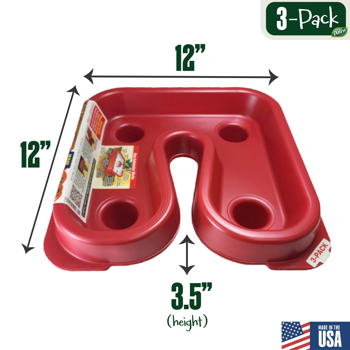 Automator Tomato Growth Trays, 3-Pack, Square Foot Sun Reflector for Faster Ripening, by Dalen Products