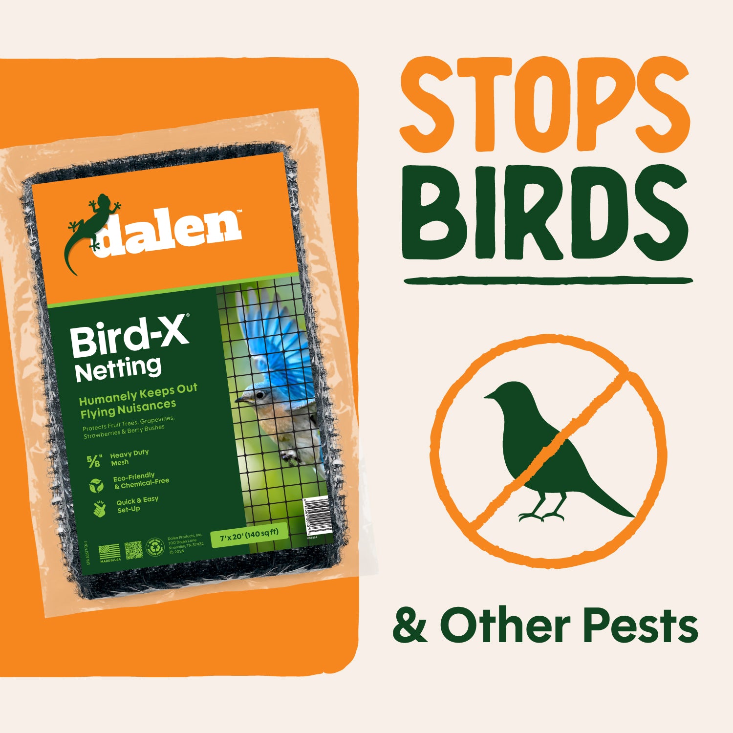 Dalen Bird-X Protective Mesh Netting Multi-Size Bird Barrier for Gardens