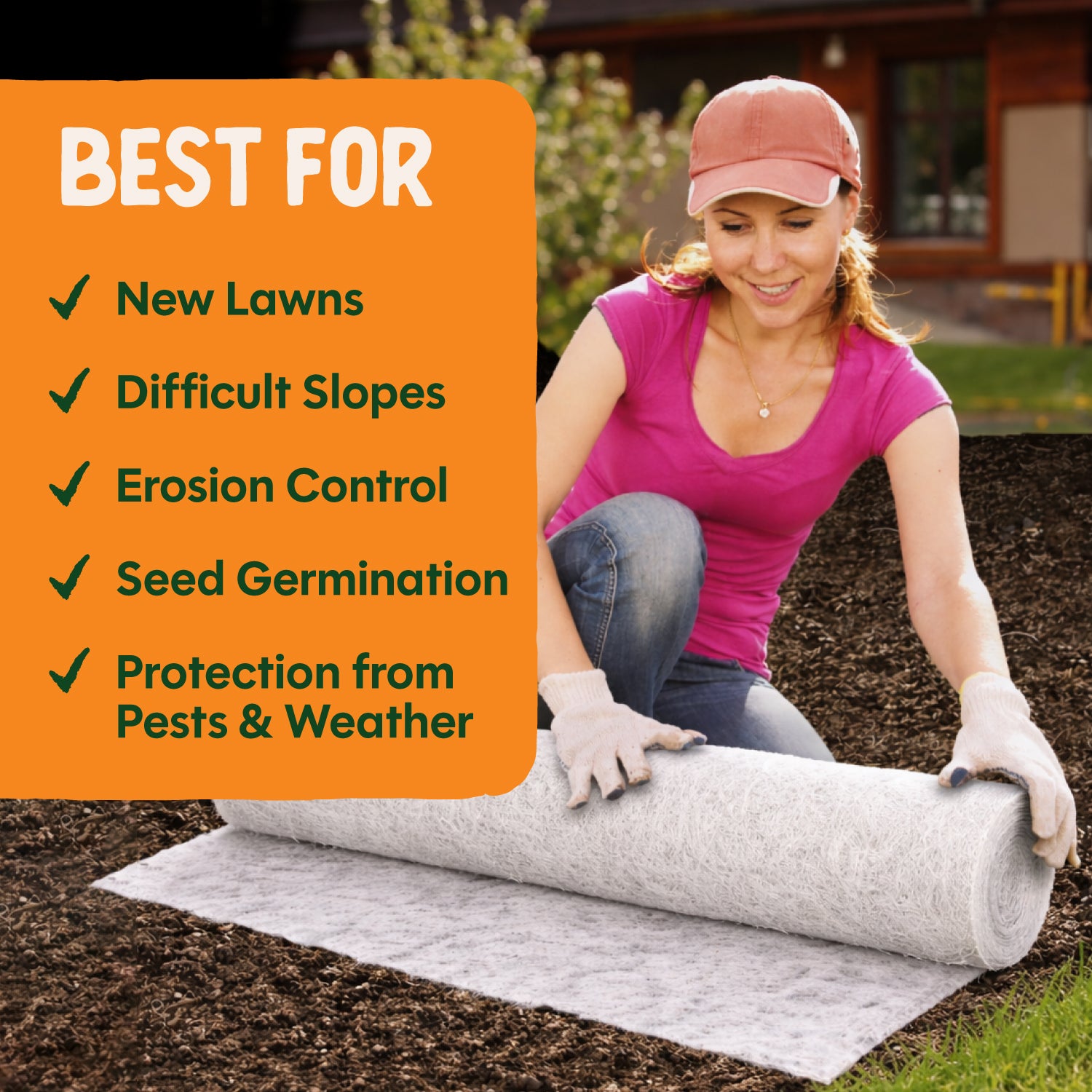 Dalen Grass Fast 40in x 50ft Seedling Cover Germination Aid for New Lawns