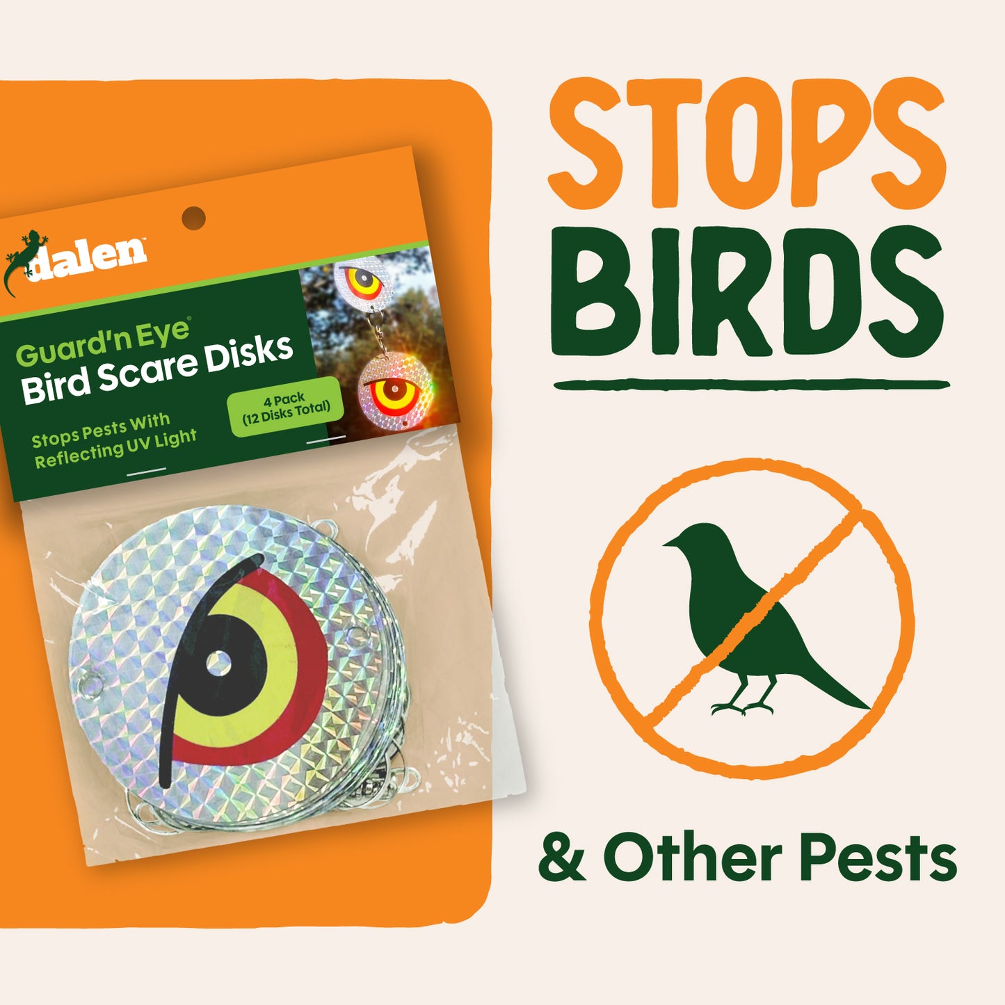 Dalen Guard'N Eye Reflective Scare Disks 4-Pack of 12 Bird Deterrent