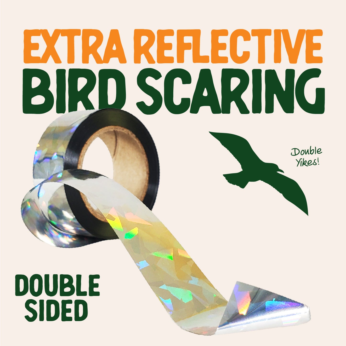 Dalen Holographic Scare Tape 100ft Full-Spectrum Reflective Bird Deterrent Ribbon