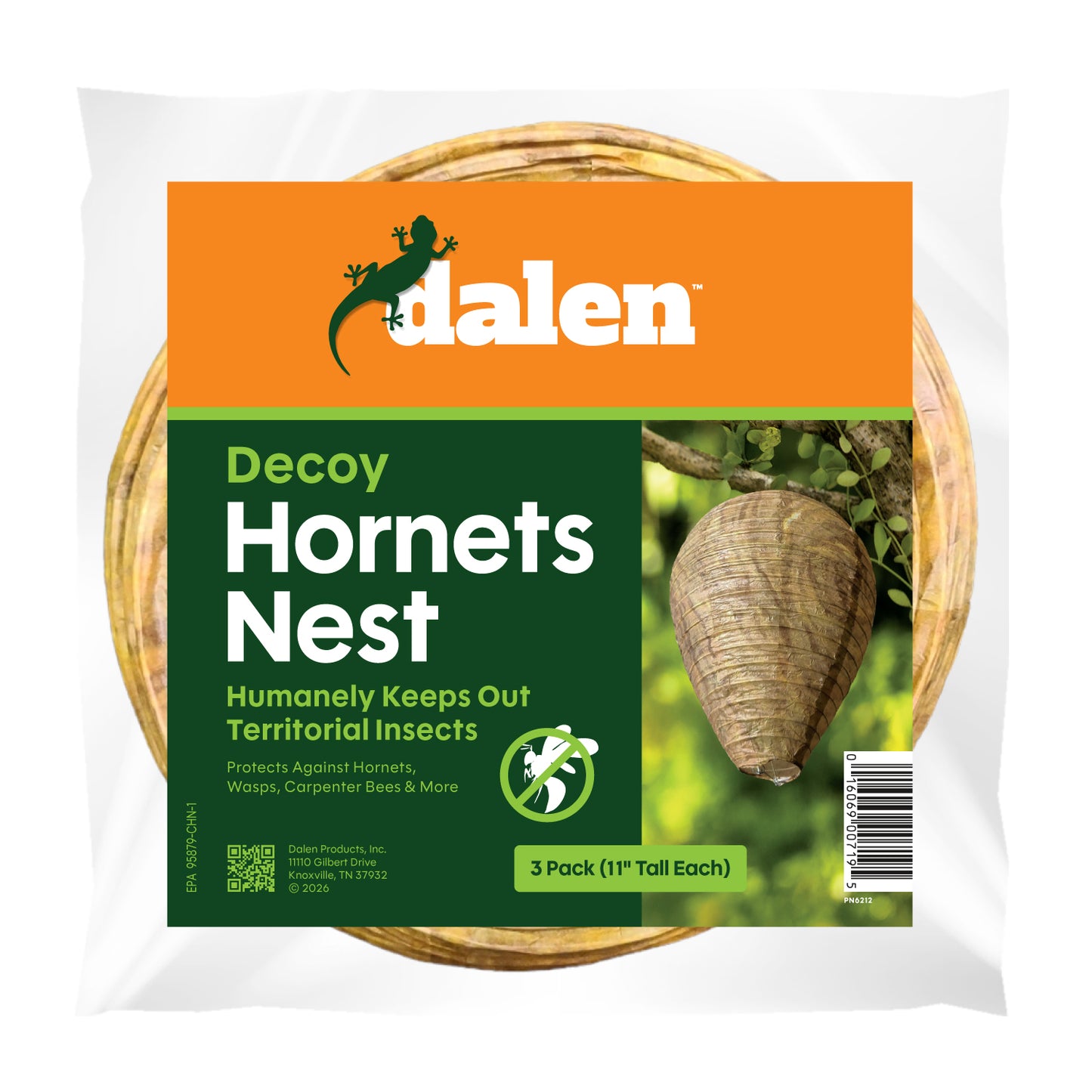 Dalen Fake Hornet's Nest 3-Pack Chemical-Free Wasp & Bee Repellent Decoy