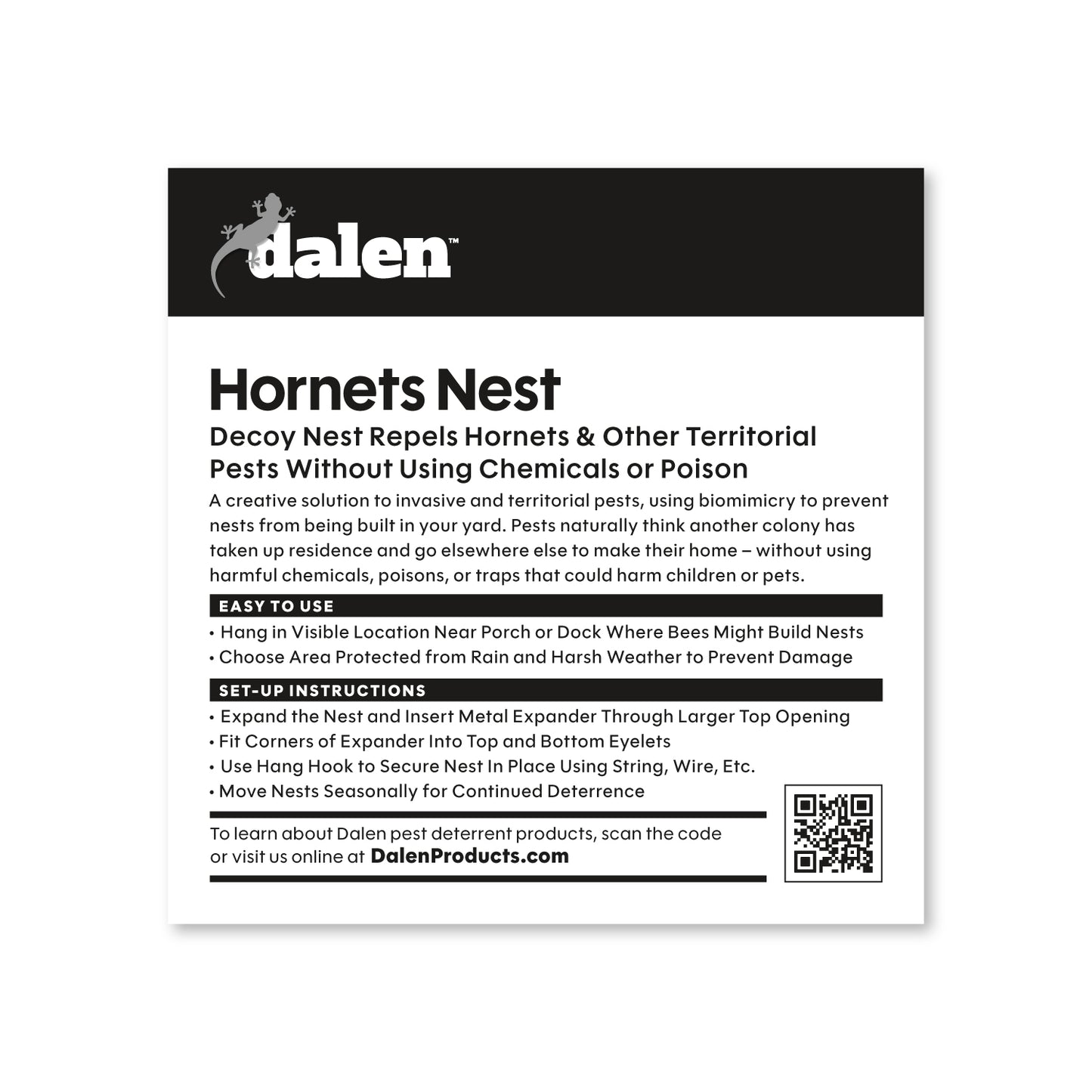 Dalen Fake Hornet's Nest 3-Pack Chemical-Free Wasp & Bee Repellent Decoy
