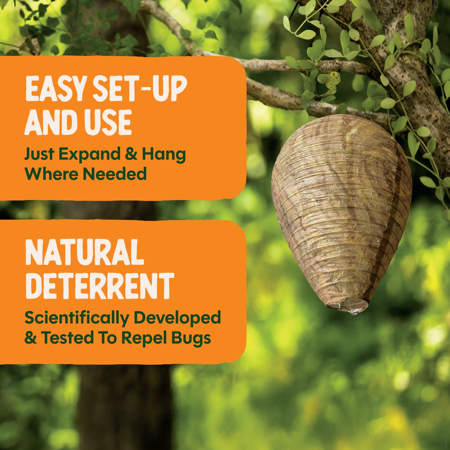 Dalen Fake Hornet's Nest 3-Pack Chemical-Free Wasp & Bee Repellent Decoy