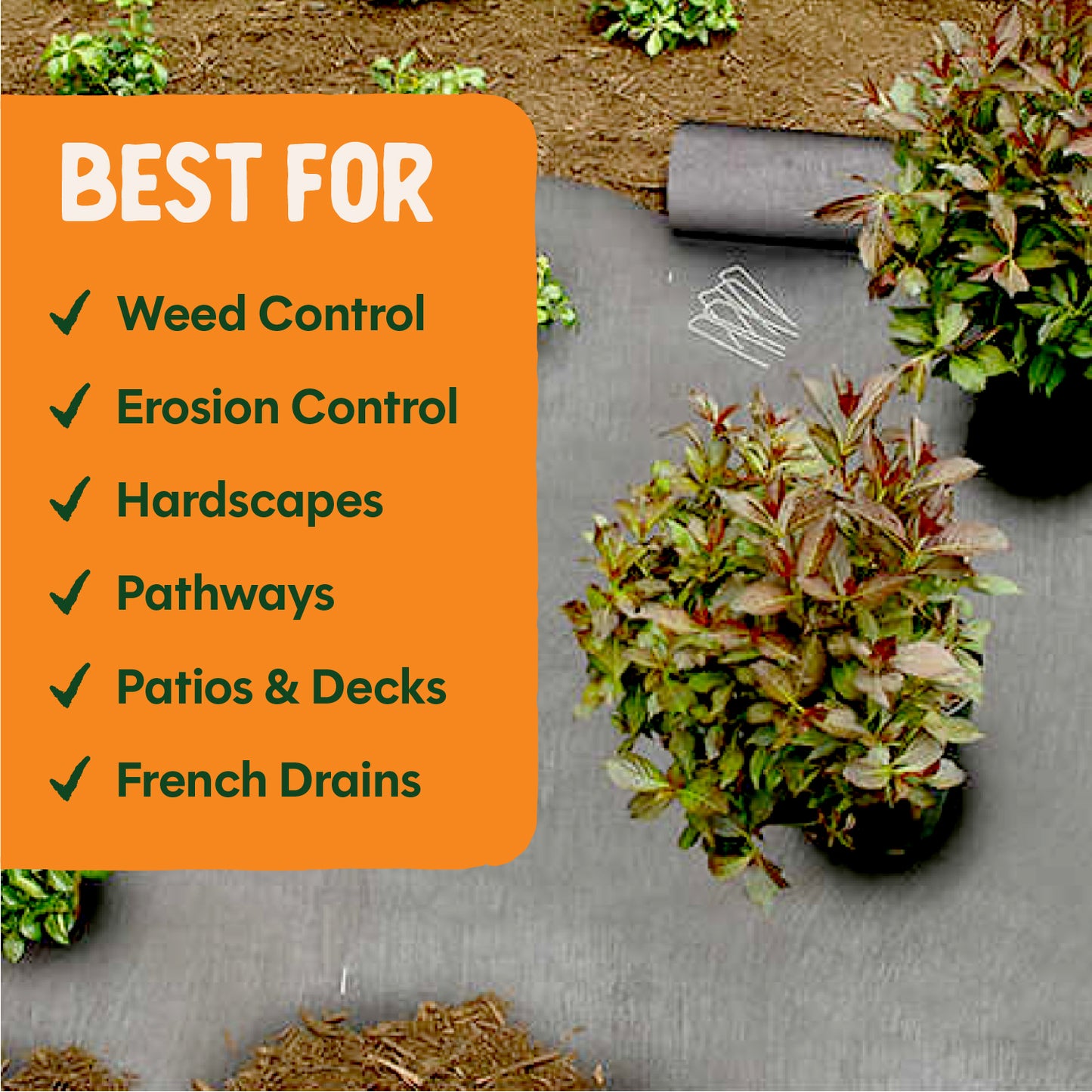 Dalen Pro-Shield 3ft x 50ft Heavy-Duty Hardscape Fabric for Patios & Walkways