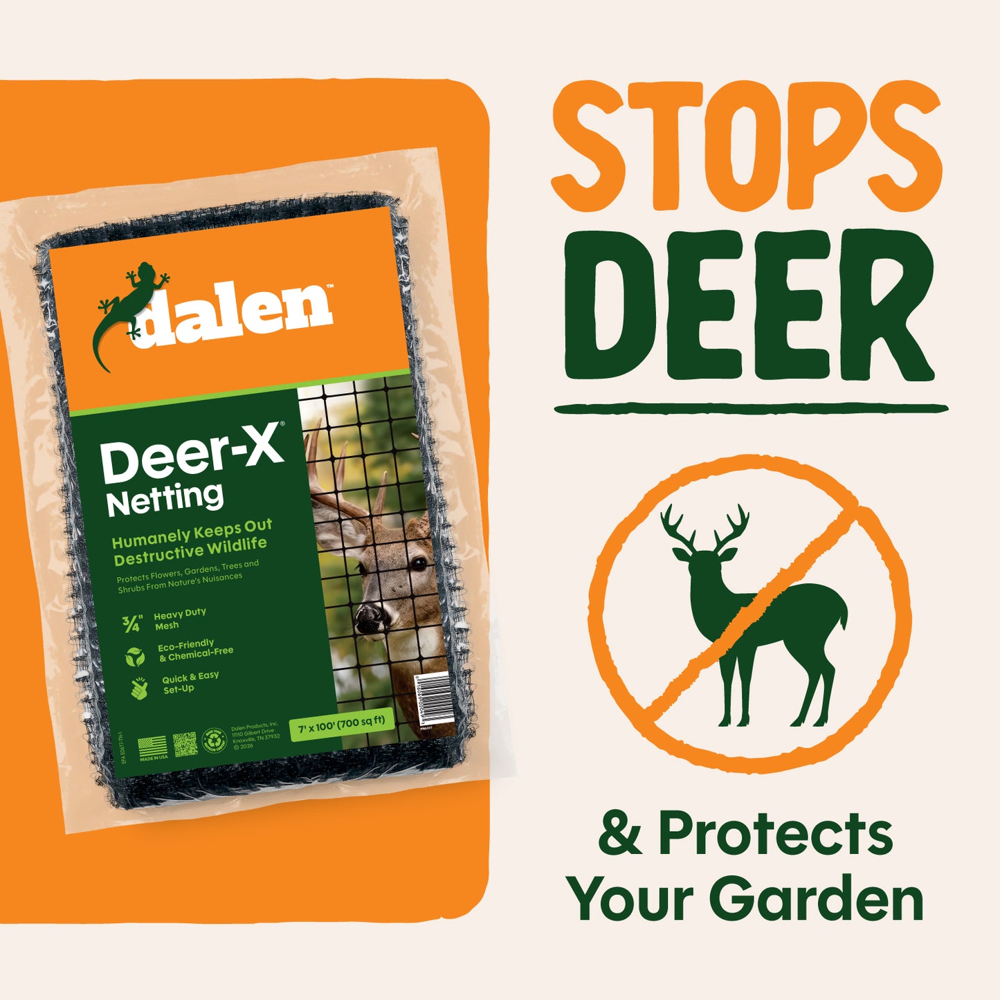 Dalen Deer-X Heavy-Duty Black Deer Netting UV-Resistant Barrier