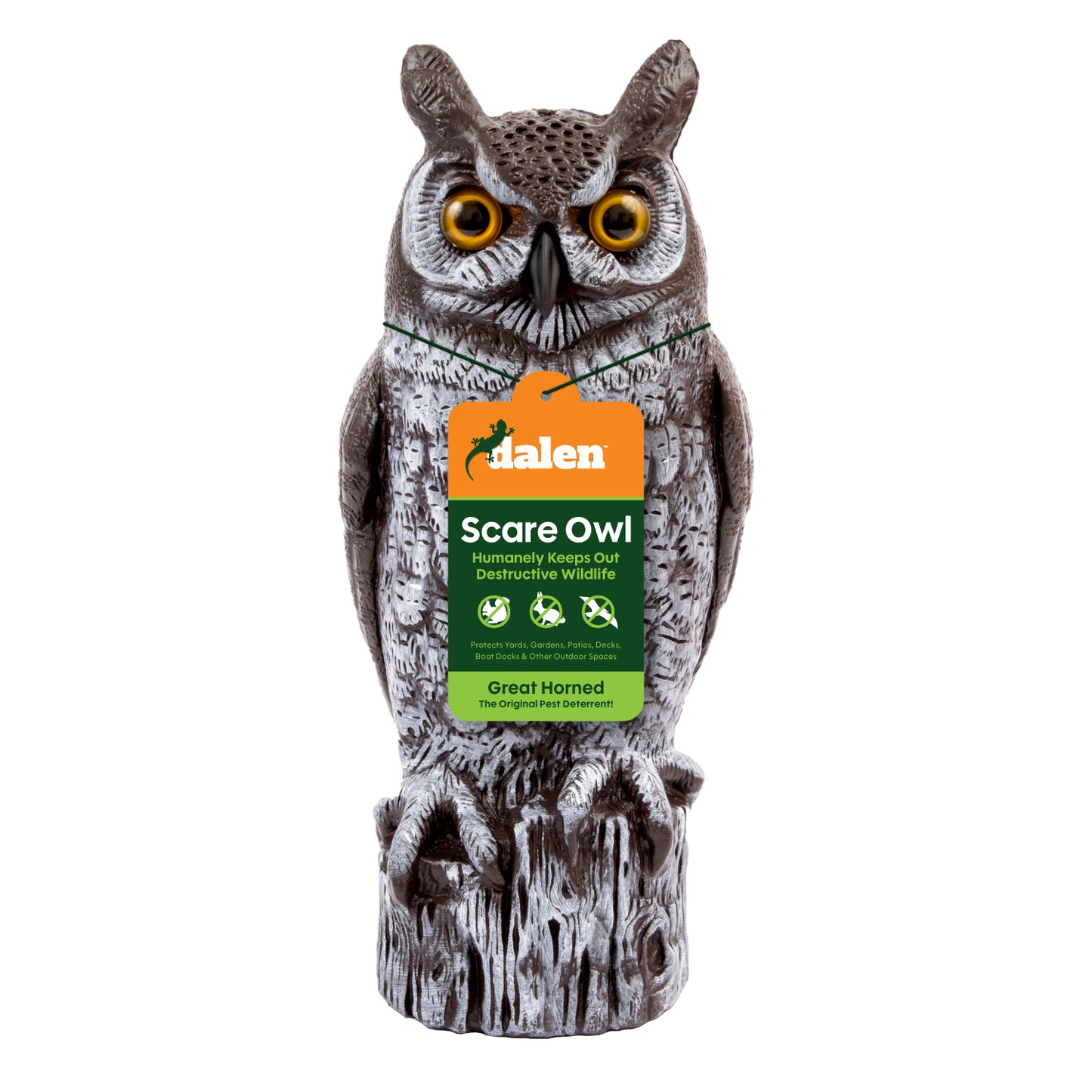 Dalen 16in Great Horned Owl Decoy Hand-Painted Bird & Pest Deterrent