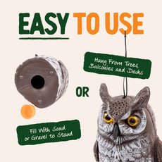 Dalen 16in Great Horned Owl Decoy Hand-Painted Bird & Pest Deterrent