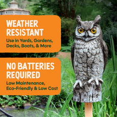 Dalen 16in Great Horned Owl Decoy Hand-Painted Bird & Pest Deterrent