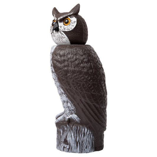 Dalen 18in Rotating Head Great Horned Owl Decoy Chemical-Free Bird Deterrent