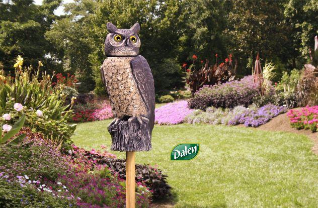 Dalen 18in Sol-R Solar & Wind-Powered Owl Decoy Bird Deterrent