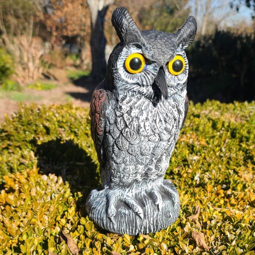 Baby Scarecrow Owl, 10.6", Great Horned Owlet Decoy Bird Deterrent