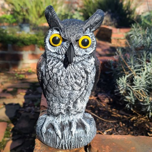 Baby Scarecrow Owl, 10.6", Great Horned Owlet Decoy Bird Deterrent