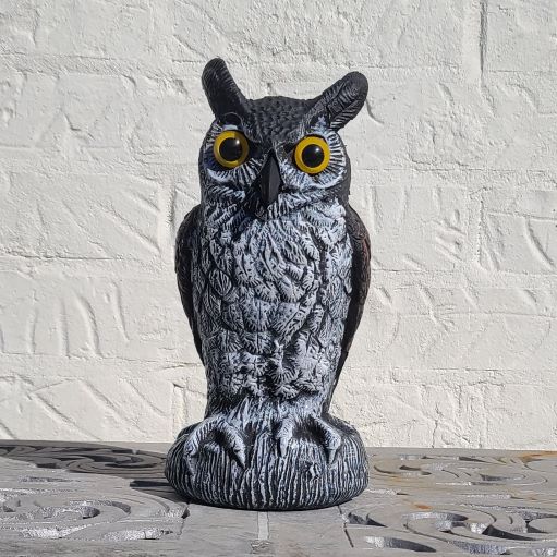 Baby Scarecrow Owl, 10.6", Great Horned Owlet Decoy Bird Deterrent