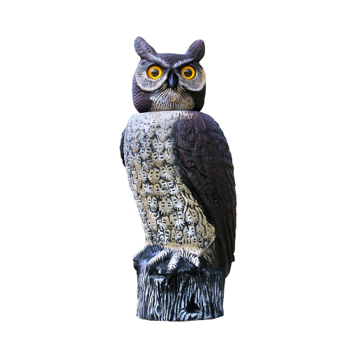 Dalen 18in Sol-R Solar & Wind-Powered Owl Decoy Bird Deterrent