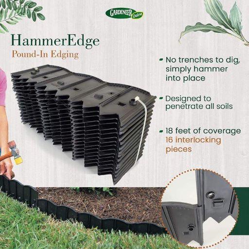 Dalen HammerEdge 18ft No-Dig Garden Border Edging 16-Piece Interlocking Kit
