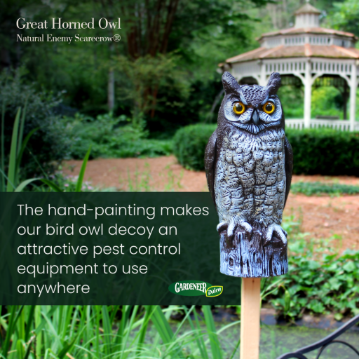 Dalen 16in Great Horned Owl Decoy Hand-Painted Bird & Pest Deterrent