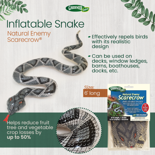 Inflatable Diamondback Snake - 6ft Realistic Natural Enemy Bird Scarecrow