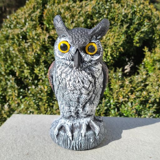 Baby Scarecrow Owl, 10.6", Great Horned Owlet Decoy Bird Deterrent