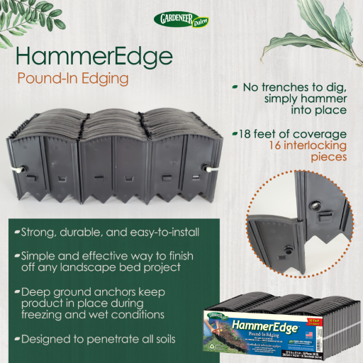 Dalen HammerEdge 18ft No-Dig Garden Border Edging 16-Piece Interlocking Kit