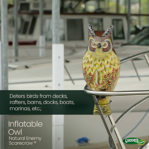 Dalen 24in Inflatable Owl Decoy Natural Enemy Scarecrow Bird Deterrent