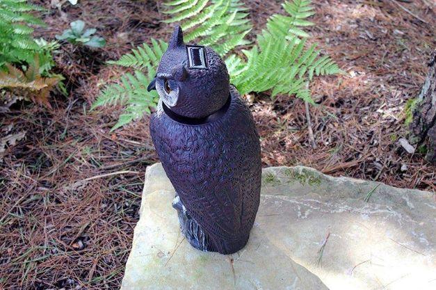 Dalen 18in Sol-R Solar & Wind-Powered Owl Decoy Bird Deterrent