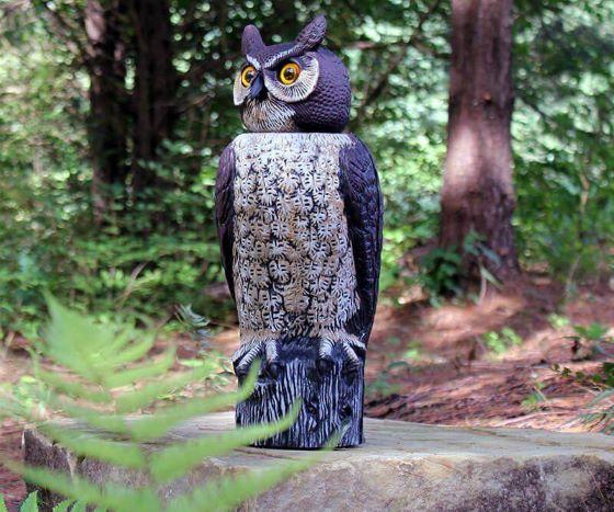 Dalen 18in Sol-R Solar & Wind-Powered Owl Decoy Bird Deterrent