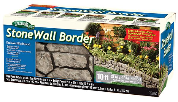 StoneWall Border Realistic 10ft Landscape & Garden 3D Edging - Easy & Flexible Set-Up
